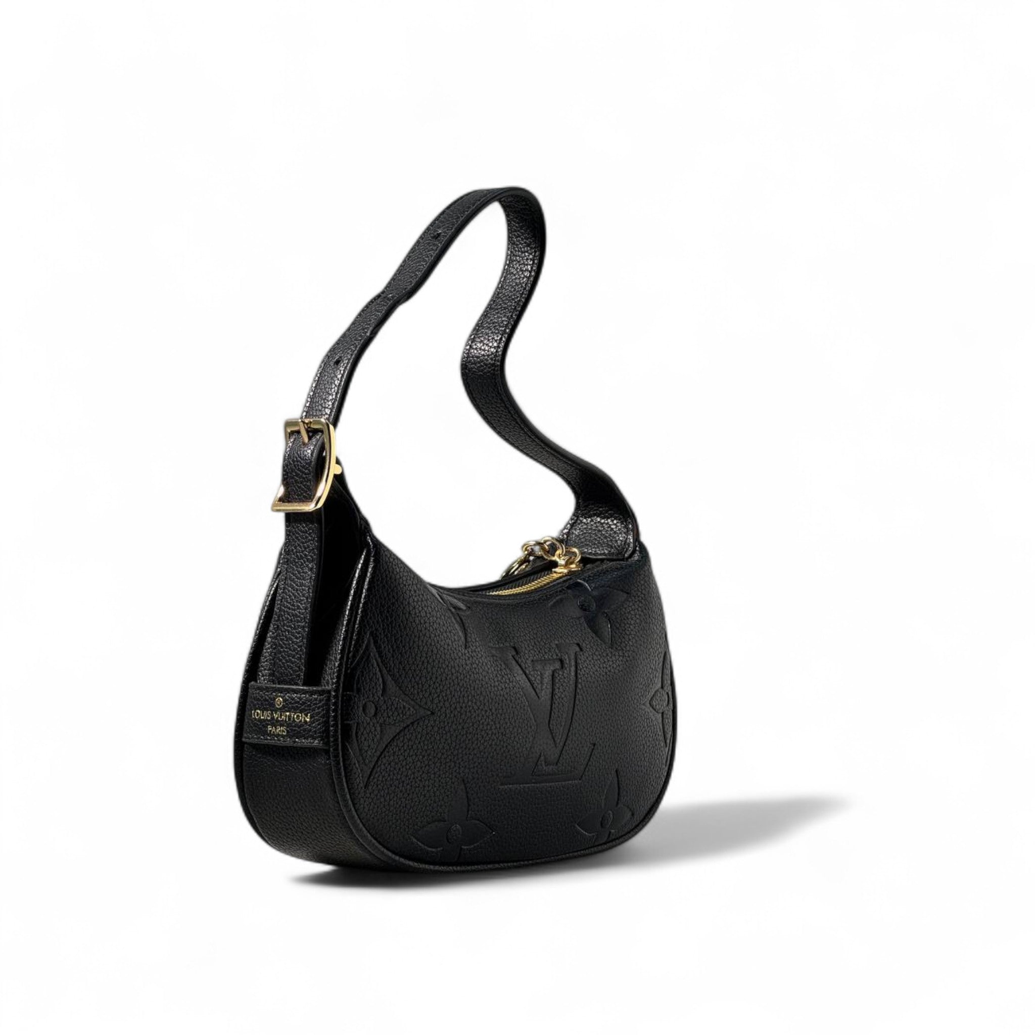 Louis Vuitton Black Empreinte Leather Shoulder Bag with Charm 🖤✨