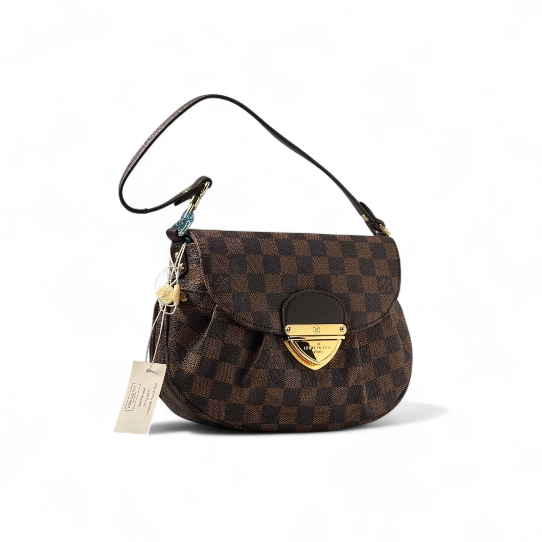 Louis Vuitton Damier Ebene Flap Shoulder Bag with Gold Lock 🔒❤️