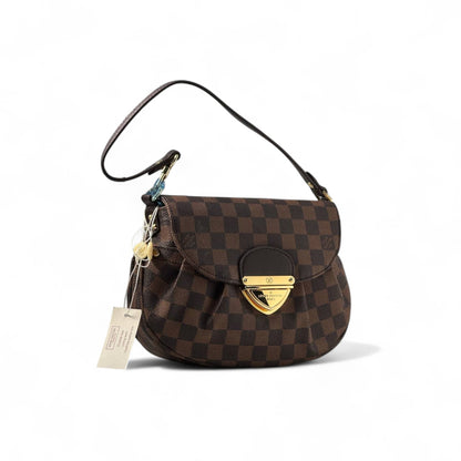 Louis Vuitton Damier Ebene Flap Shoulder Bag with Gold Lock 🔒❤️
