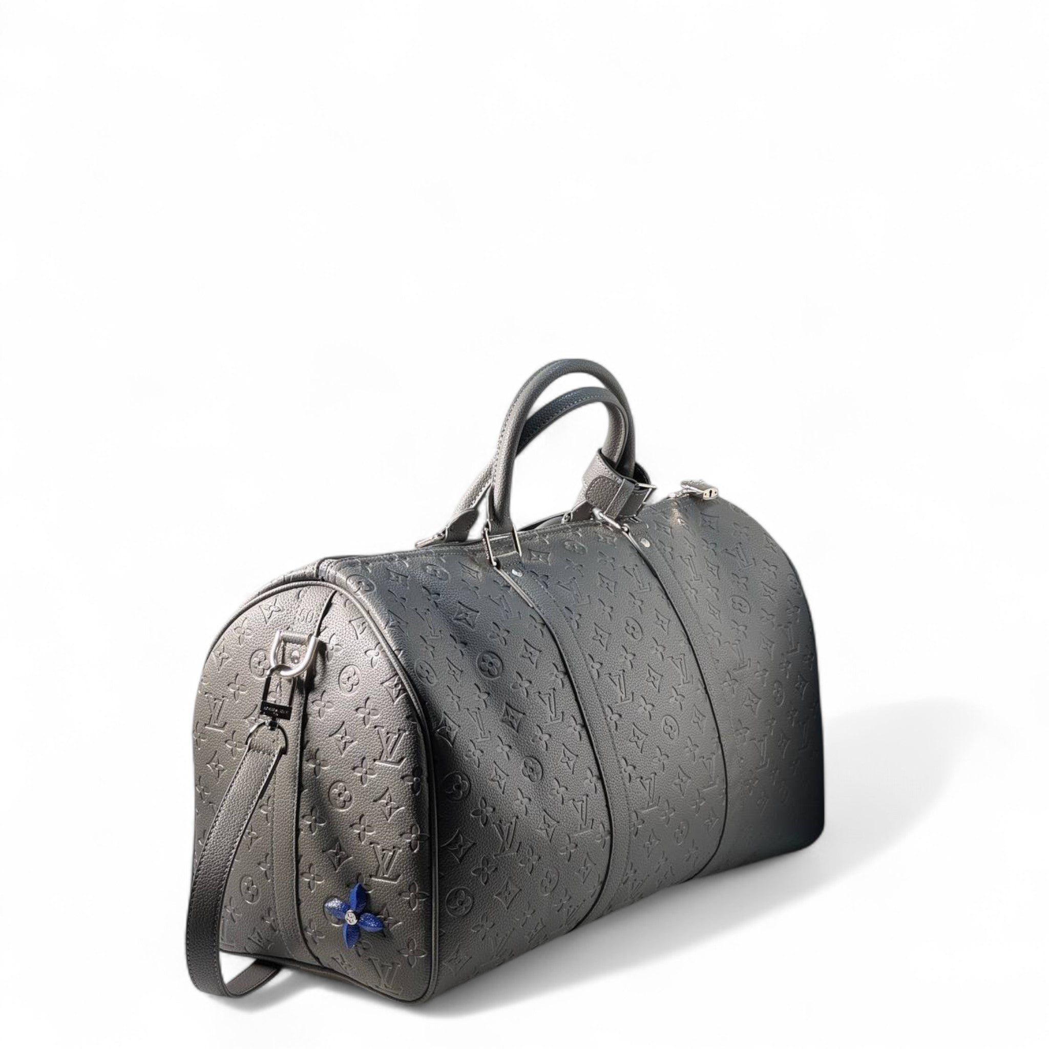 Louis Vuitton Grey Monogram Embossed Keepall with Color Accents 🌸🧳