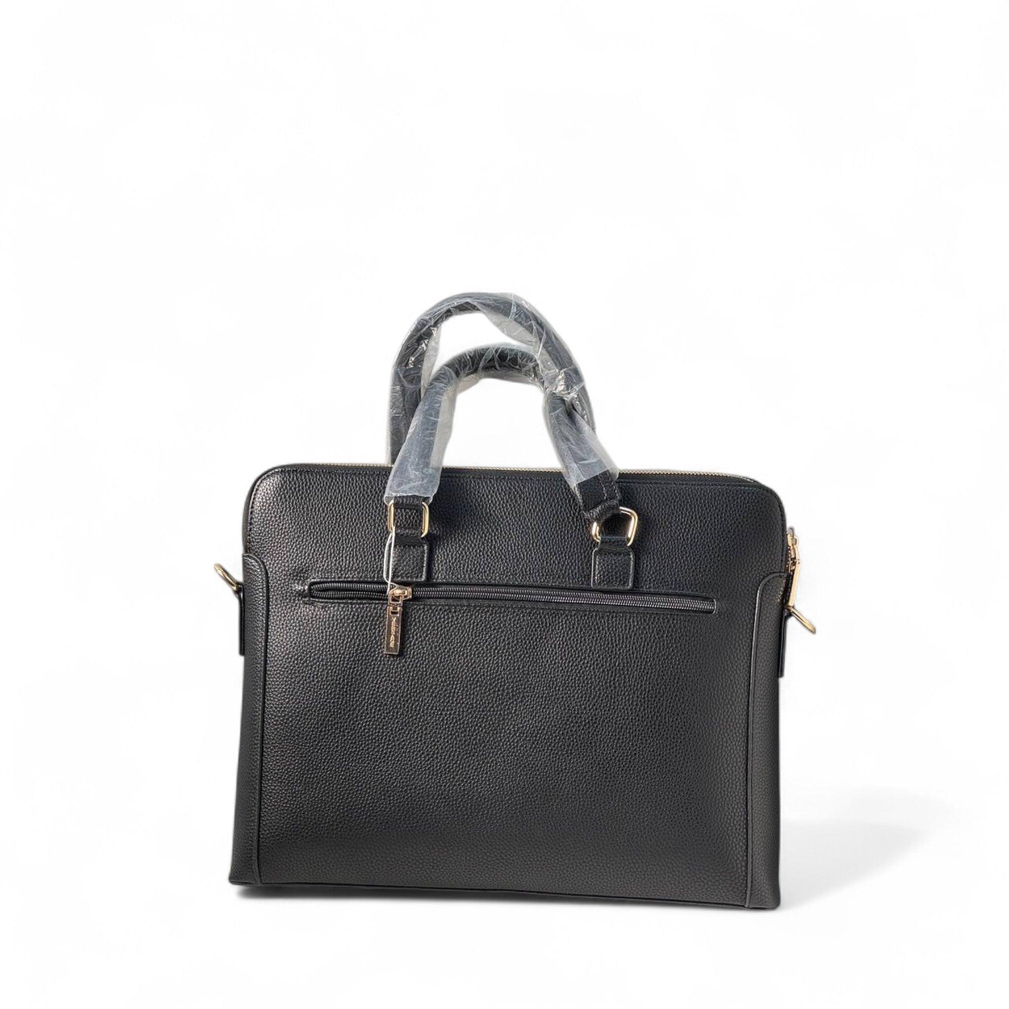 Versace Black Embossed Leather Briefcase with Gold Medusa Logo 🖤🧳