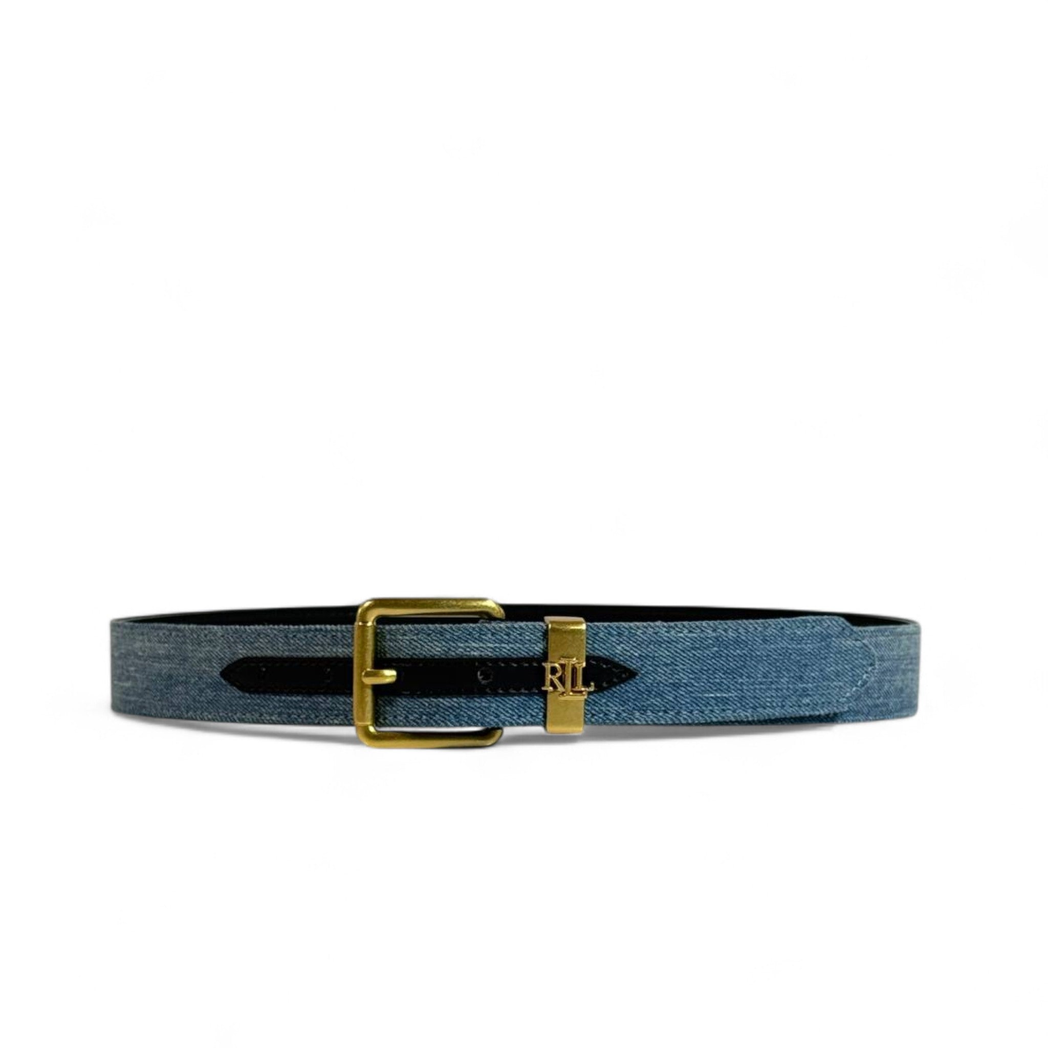 Ralph Lauren Denim Belt 👖✨ | Classic Blue with Gold Buckle Elegance