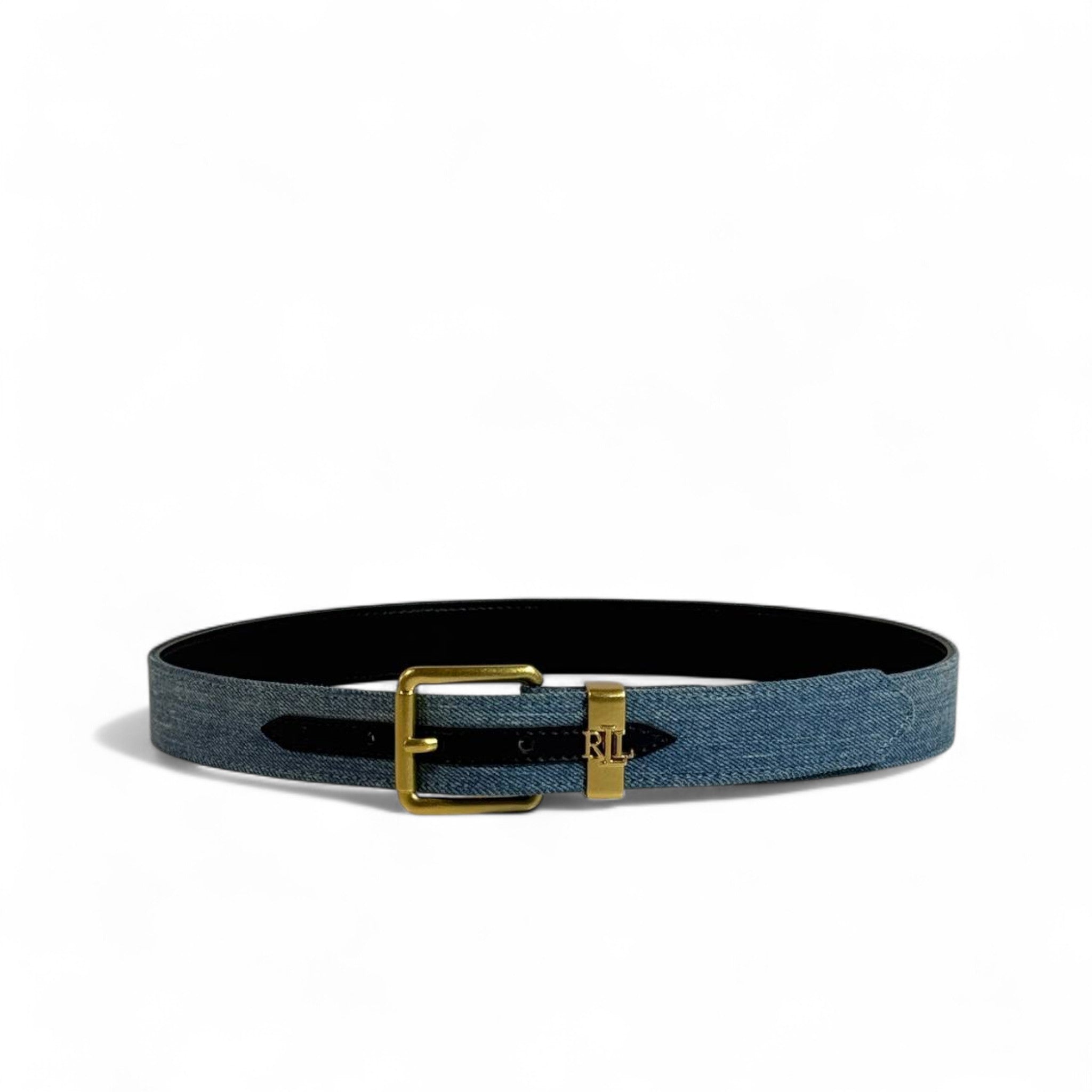 Ralph Lauren Denim Belt 👖✨ | Classic Blue with Gold Buckle Elegance