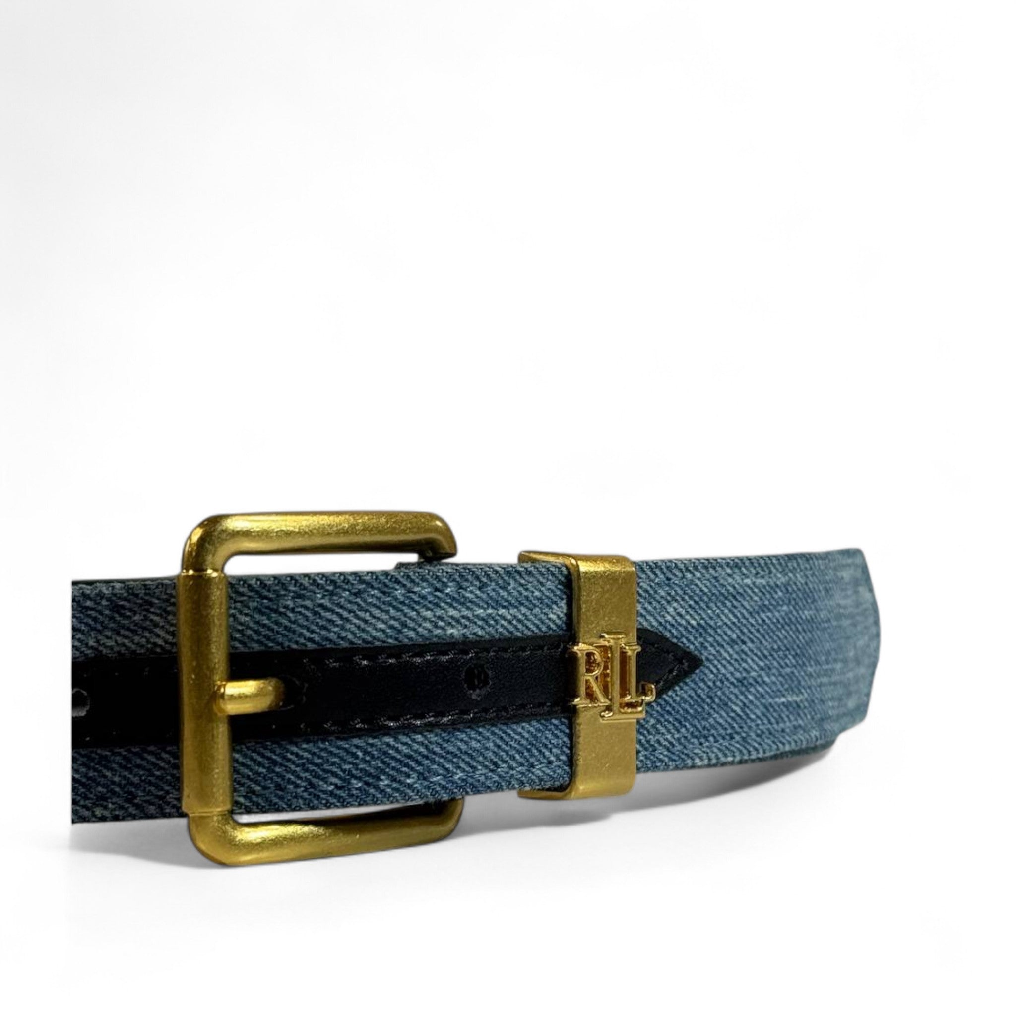 Ralph Lauren Denim Belt 👖✨ | Classic Blue with Gold Buckle Elegance