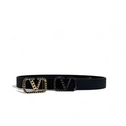 Valentino Garavani Belt Set 🖤✨ | 2 Signature Studded “V” Buckles • Luxury Gift Box|115cm