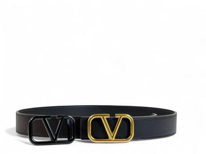 Valentino Garavani Belt Set 🖤✨ | 115 cm • Gold & Black “V” Buckles • Signature Red Gift Box