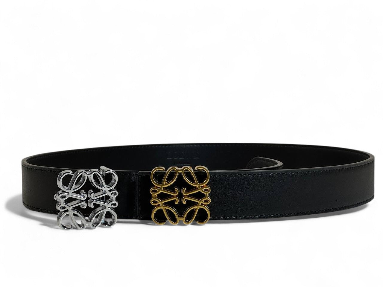 Loewe Belt Set 🖤✨ | 125 cm • Gold & Silver Icon Buckles • Signature Gift Box