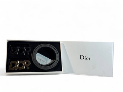 Dior Belt Set 🖤✨ | 115 cm • Dual Icon Buckles • Signature Gift Box