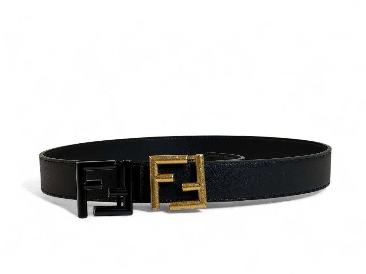 Fendi Belt Set 💛🖤 | 115 cm • Gold & Black “FF” Buckles • Signature Yellow Gift Box