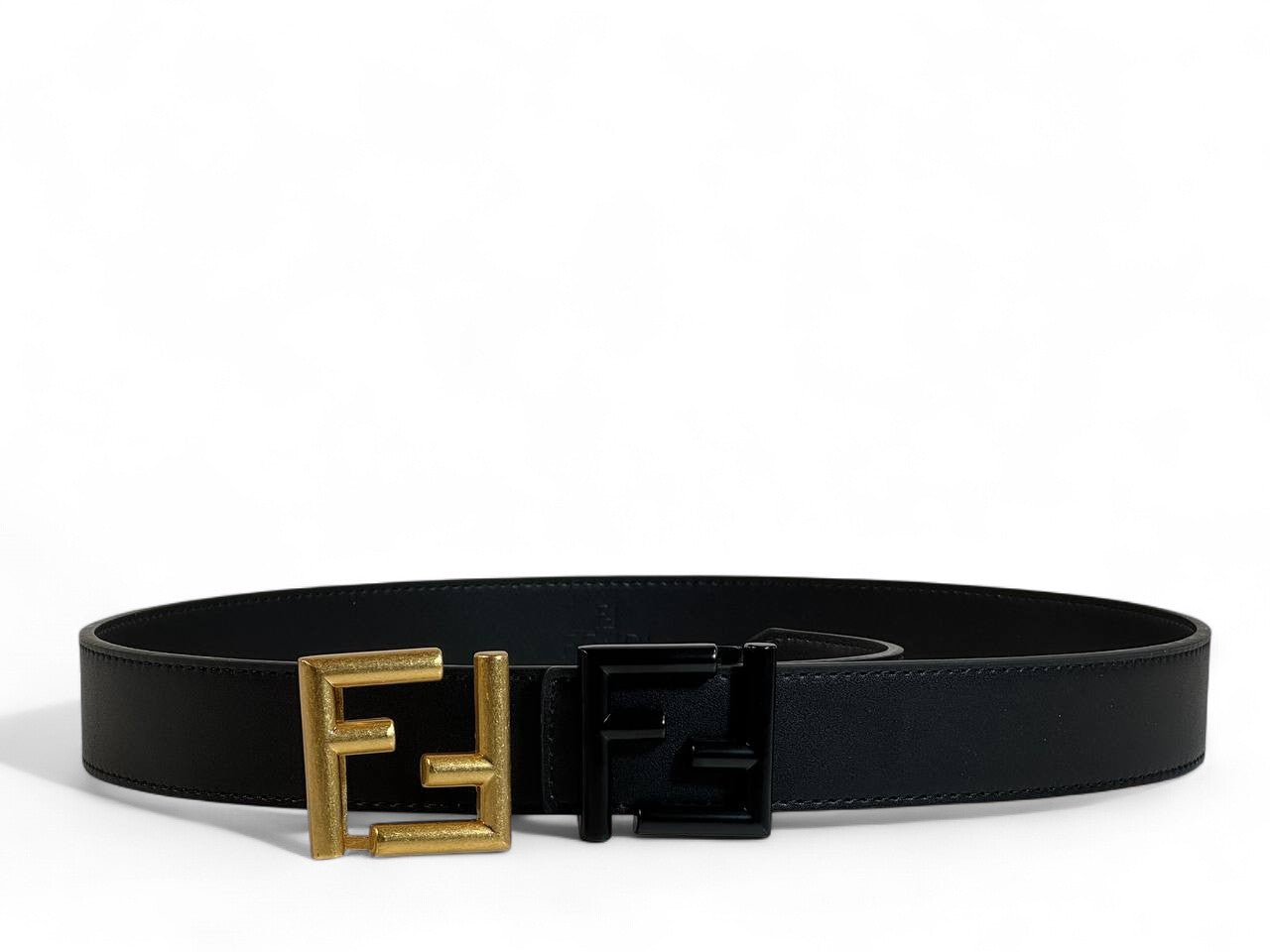 Fendi Belt Set 💛🖤 | 115 cm • Gold & Black “FF” Buckles • Signature Yellow Gift Box