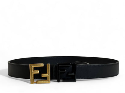 Fendi Belt Set 💛🖤 | 115 cm • Gold & Black “FF” Buckles • Signature Yellow Gift Box