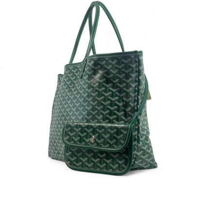 Goyard Tote Bag 💚✨ | Emerald Green • Signature Chevron Pattern • Matching Pouch