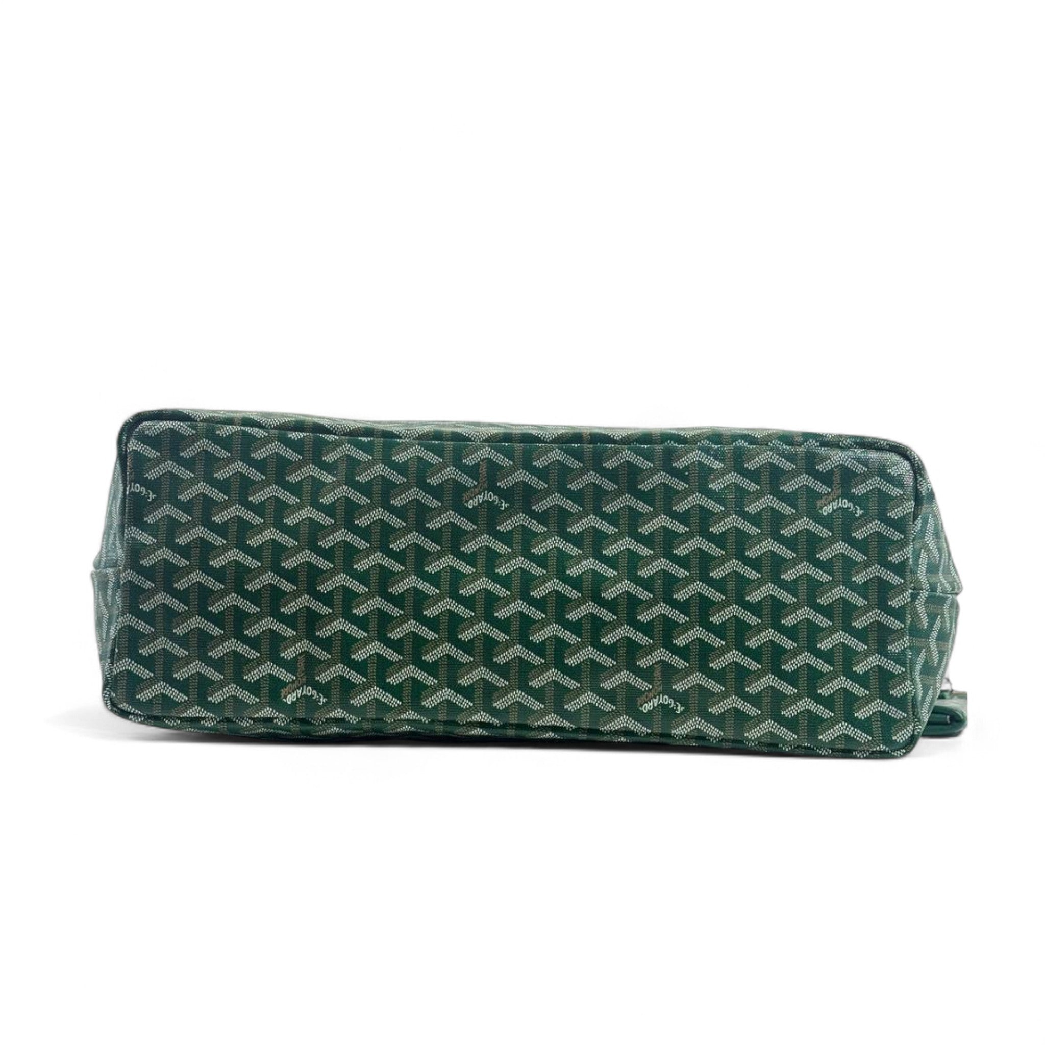 Goyard Tote Bag 💚✨ | Emerald Green • Signature Chevron Pattern • Matching Pouch