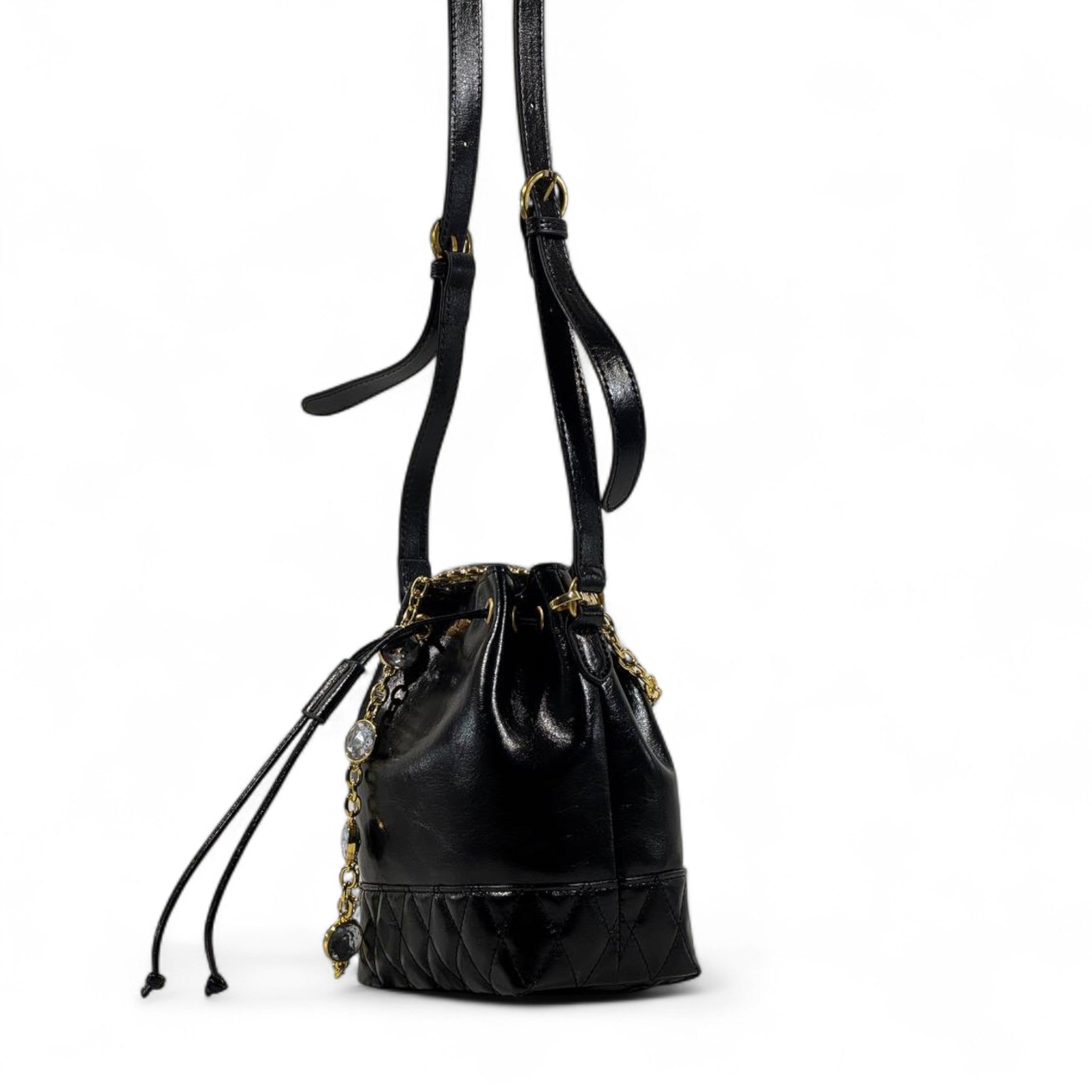 👜 Miu Miu Black Bucket Bag 🖤 | Crystal Chain Luxury Icon ✨