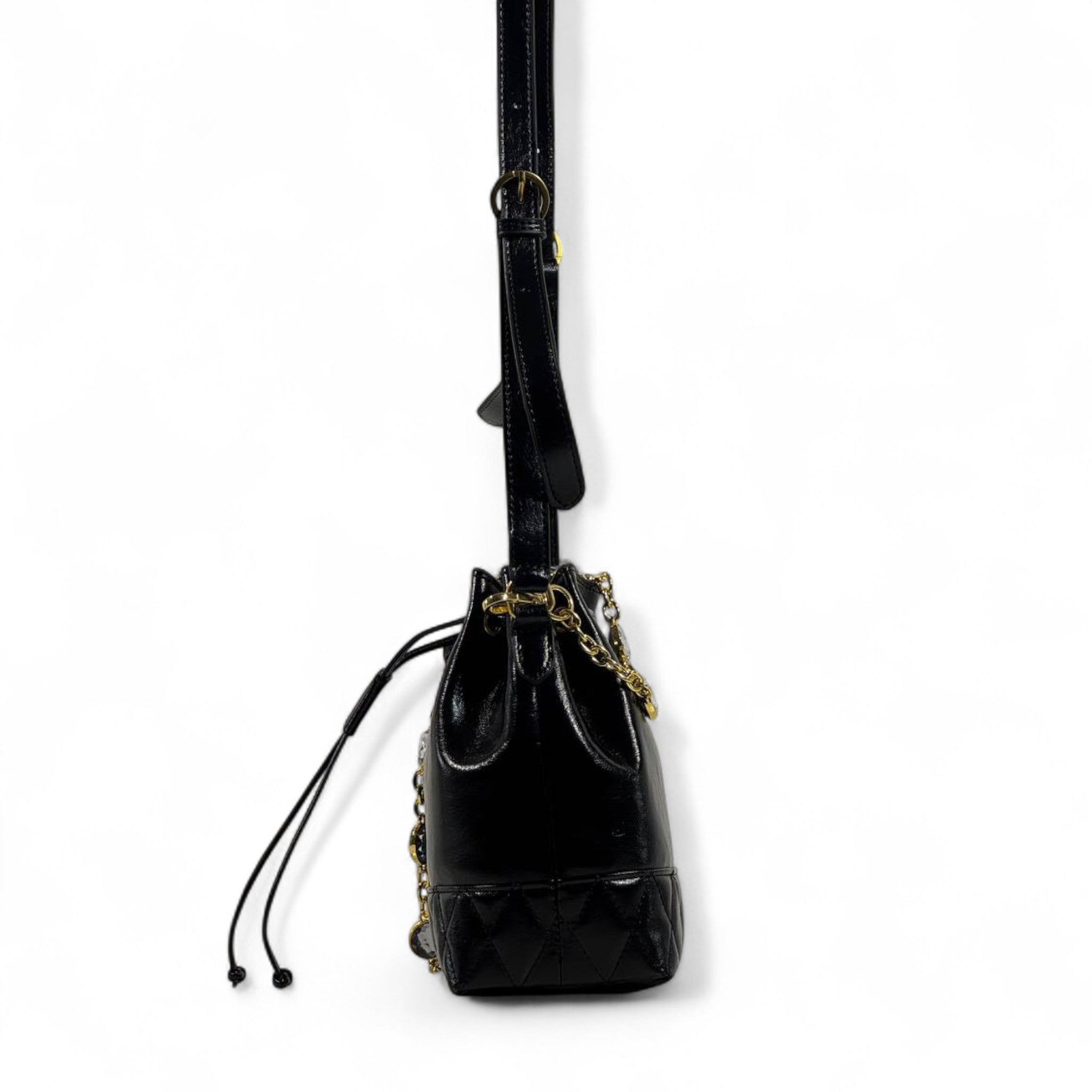 👜 Miu Miu Black Bucket Bag 🖤 | Crystal Chain Luxury Icon ✨