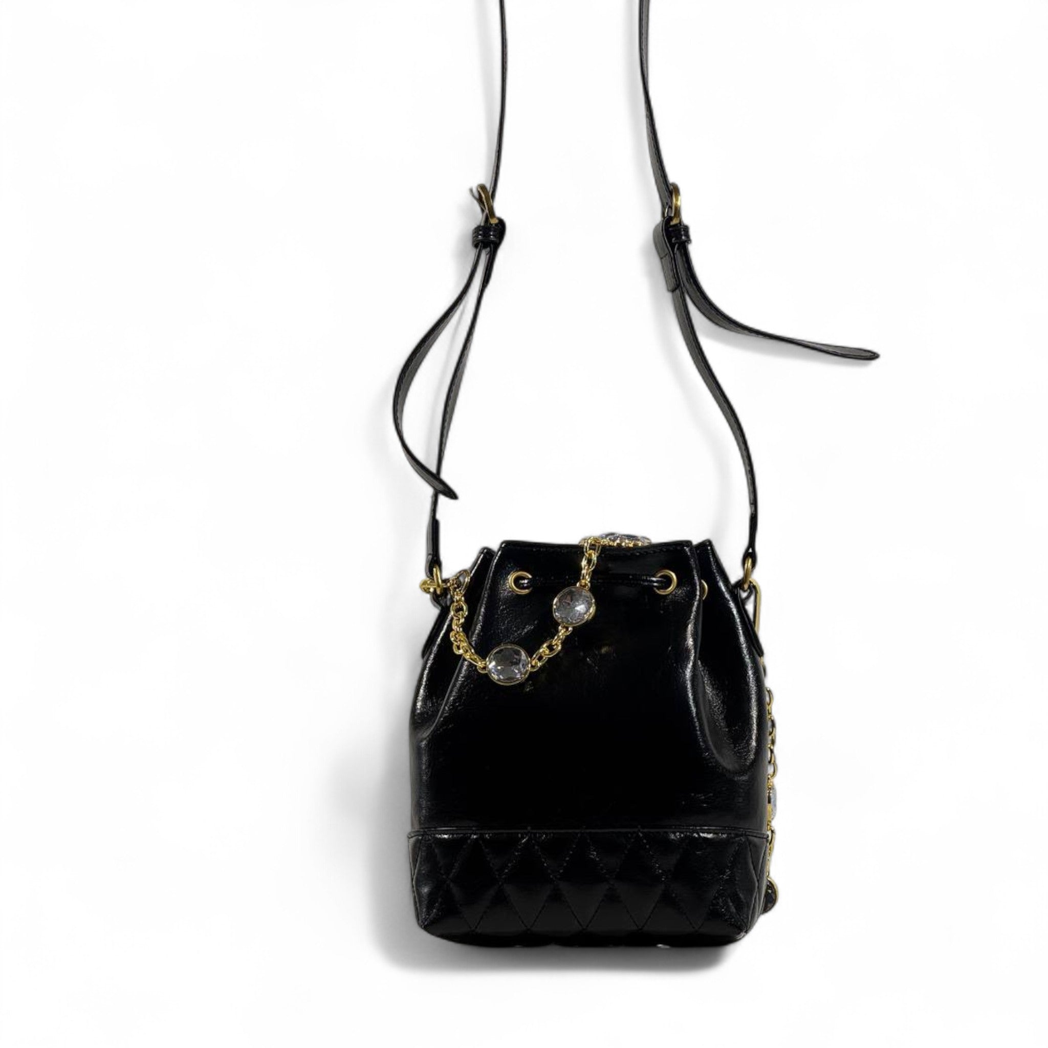 👜 Miu Miu Black Bucket Bag 🖤 | Crystal Chain Luxury Icon ✨