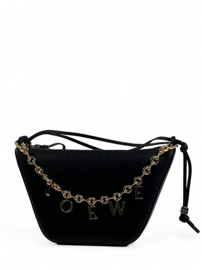 Loewe Black Chain Accent Shoulder Bag 🖤✨ | Timeless Luxury Statement
