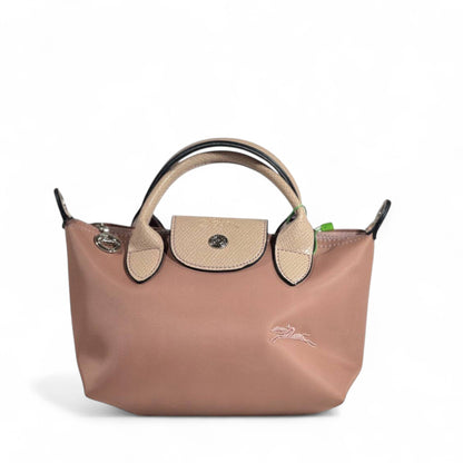 Longchamp Le Pliage Top Handle Bag 🌸 Nude Pink & Beige | Crossbody Strap Included