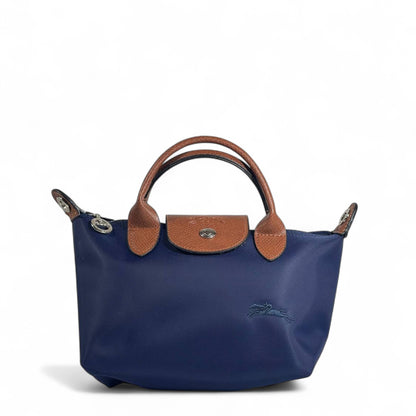 Longchamp Le Pliage Top Handle Bag 💙 Navy & Brown | Elegant Crossbody