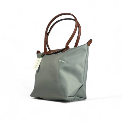 Longchamp Le Pliage Tote 🌿 Sage Green & Brown – Timeless Chic