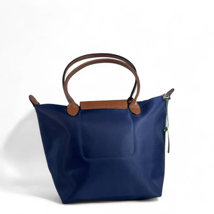 Longchamp Le Pliage Tote 🌊 Navy Blue & Brown – Timeless Parisian Chic