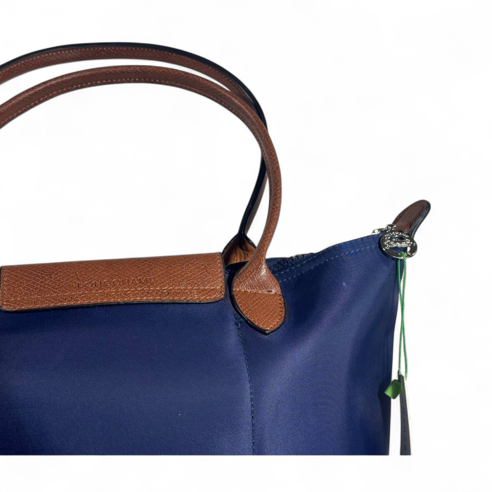 Longchamp Le Pliage Tote 🌊 Navy Blue & Brown – Timeless Parisian Chic