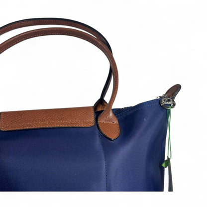 Longchamp Le Pliage Tote 🌊 Navy Blue & Brown – Timeless Parisian Chic
