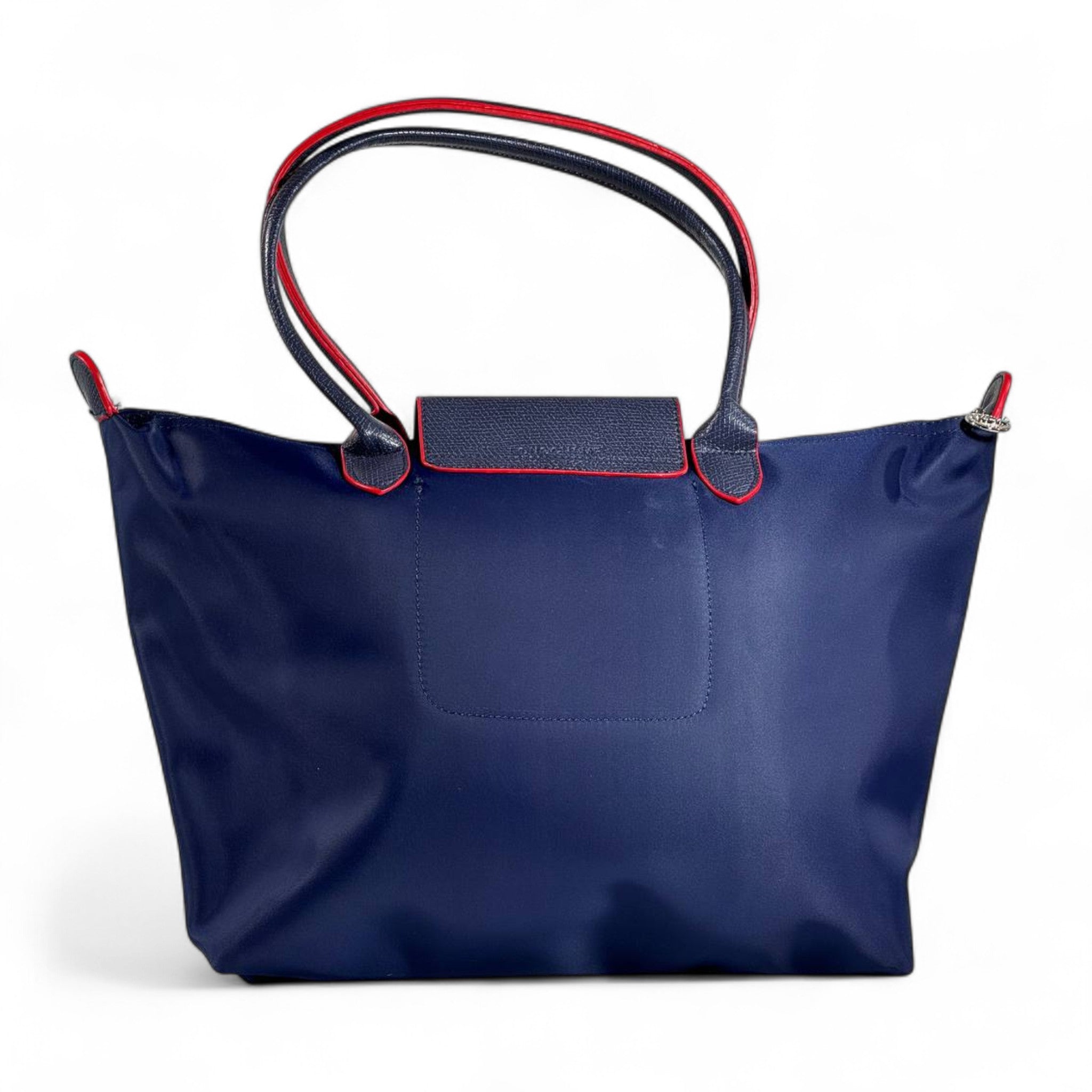 Longchamp Le Pliage Large Tote 💙 Pepsi Blue with Red Accents