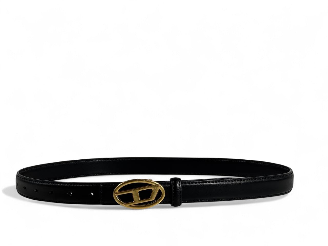 Diesel Black Leather Belt 🖤 | 105 cm Gold Oval Buckle – Bold Street Style