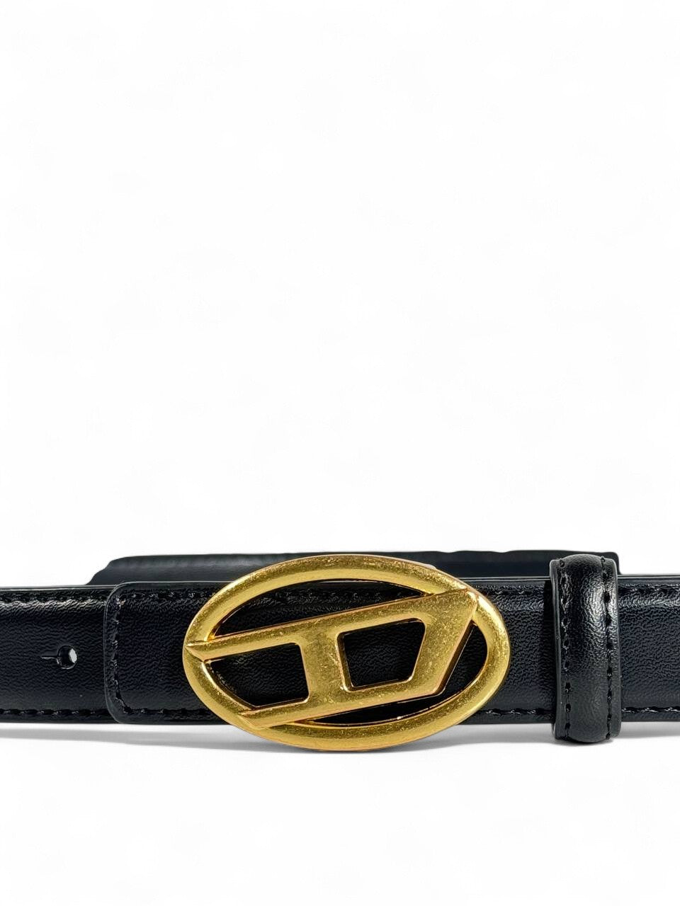 Diesel Black Leather Belt 🖤 | 105 cm Gold Oval Buckle – Bold Street Style