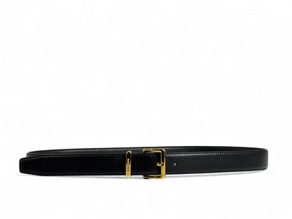 ✨ Miu Miu Classic Black Leather Belt with Gold Buckle – 95 cm 🖤