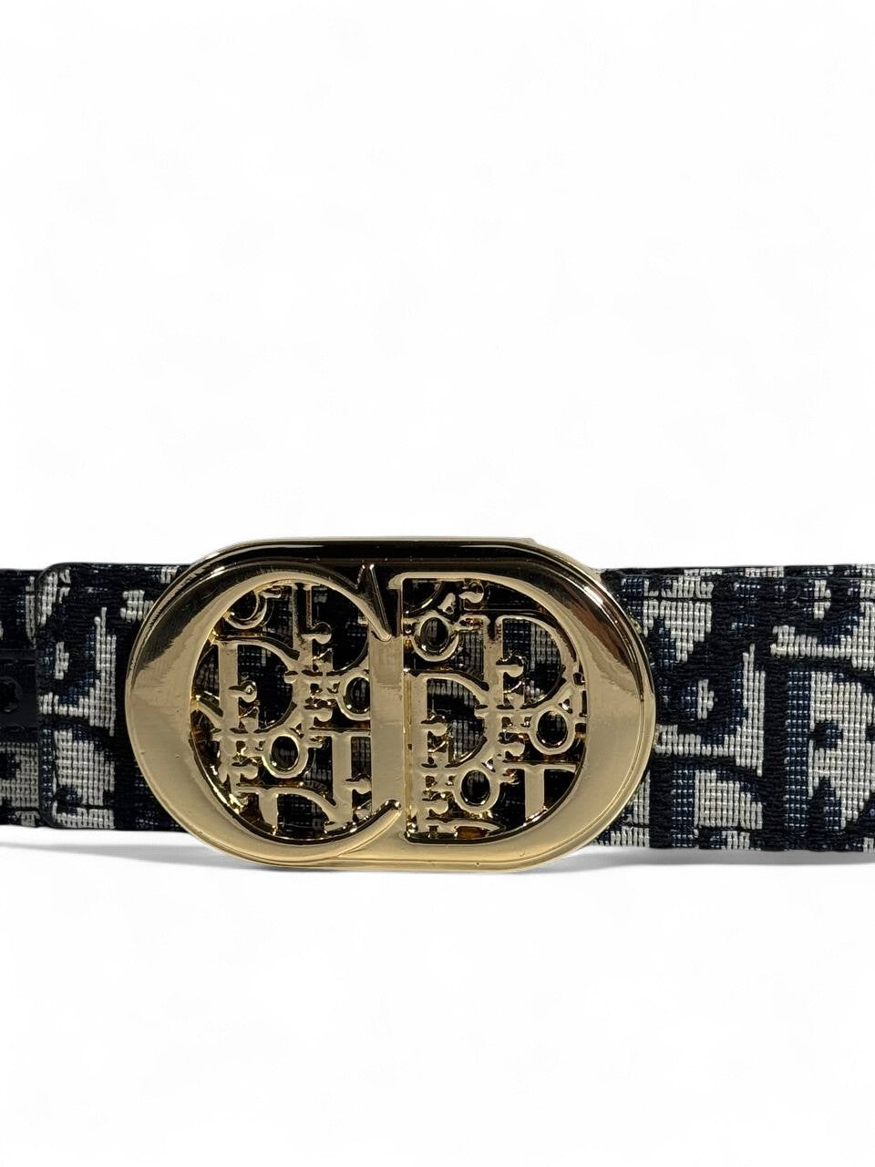 Dior Oblique Pattern Belt with Gold CD Buckle – 110 cm 🖤✨