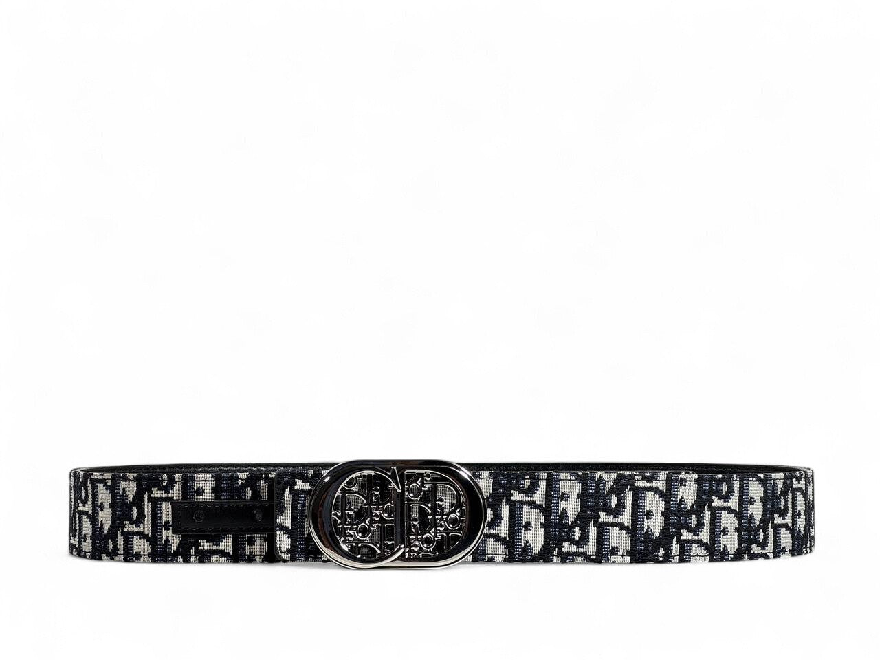 Dior Oblique Pattern Belt with Silver CD Buckle – 110 cm 🖤✨