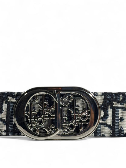 Dior Oblique Pattern Belt with Silver CD Buckle – 110 cm 🖤✨