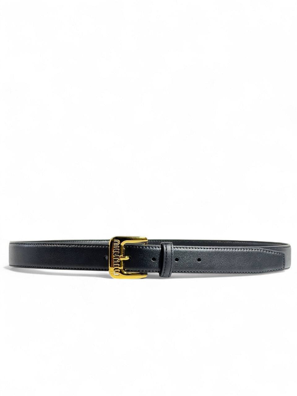 ✨ Prada Triangle Logo Buckle Belt 🖤 Black Leather — 110 cm | Luxury Designer Accessory