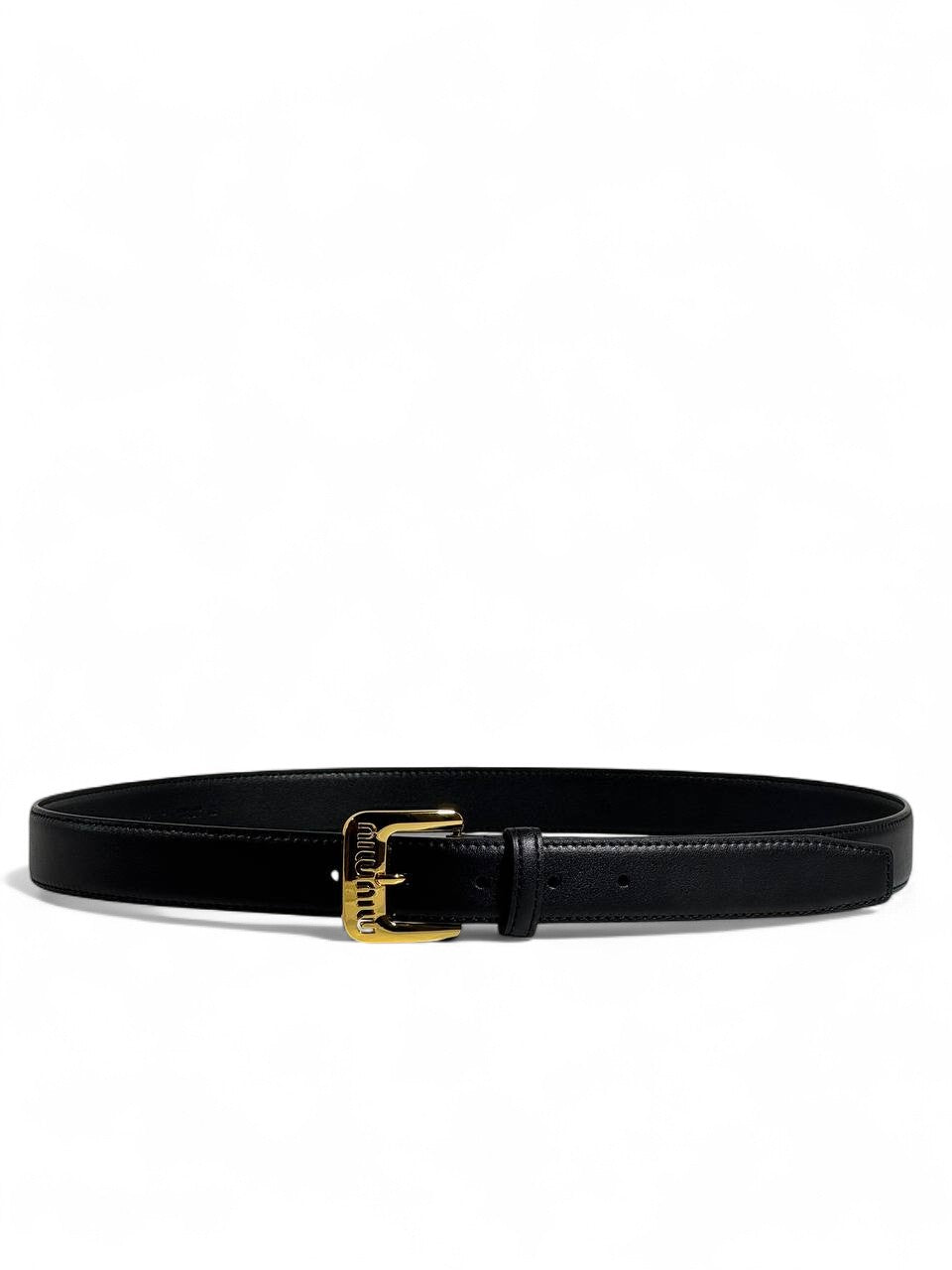 ✨ Prada Triangle Logo Buckle Belt 🖤 Black Leather — 110 cm | Luxury Designer Accessory
