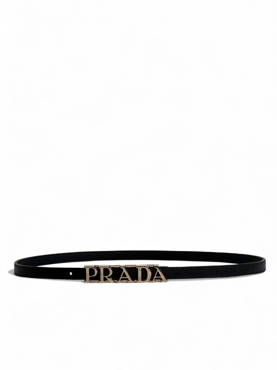 🖤 Prada Black Leather Belt with Iconic Logo Buckle — 95 cm | Sleek & Timeless ✨