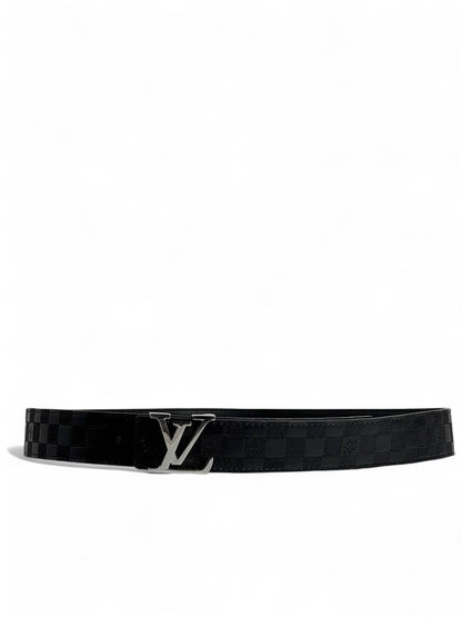 🖤 Louis Vuitton Damier Graphite Belt with Silver LV Buckle — 125 cm | Iconic Luxury ✨