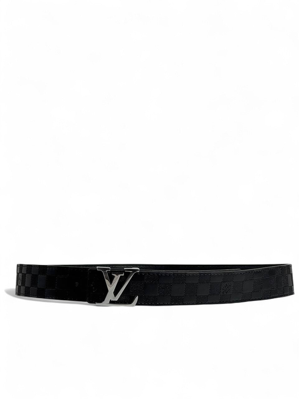 🖤 Louis Vuitton Damier Graphite Belt with Silver LV Buckle — 125 cm | Iconic Luxury ✨