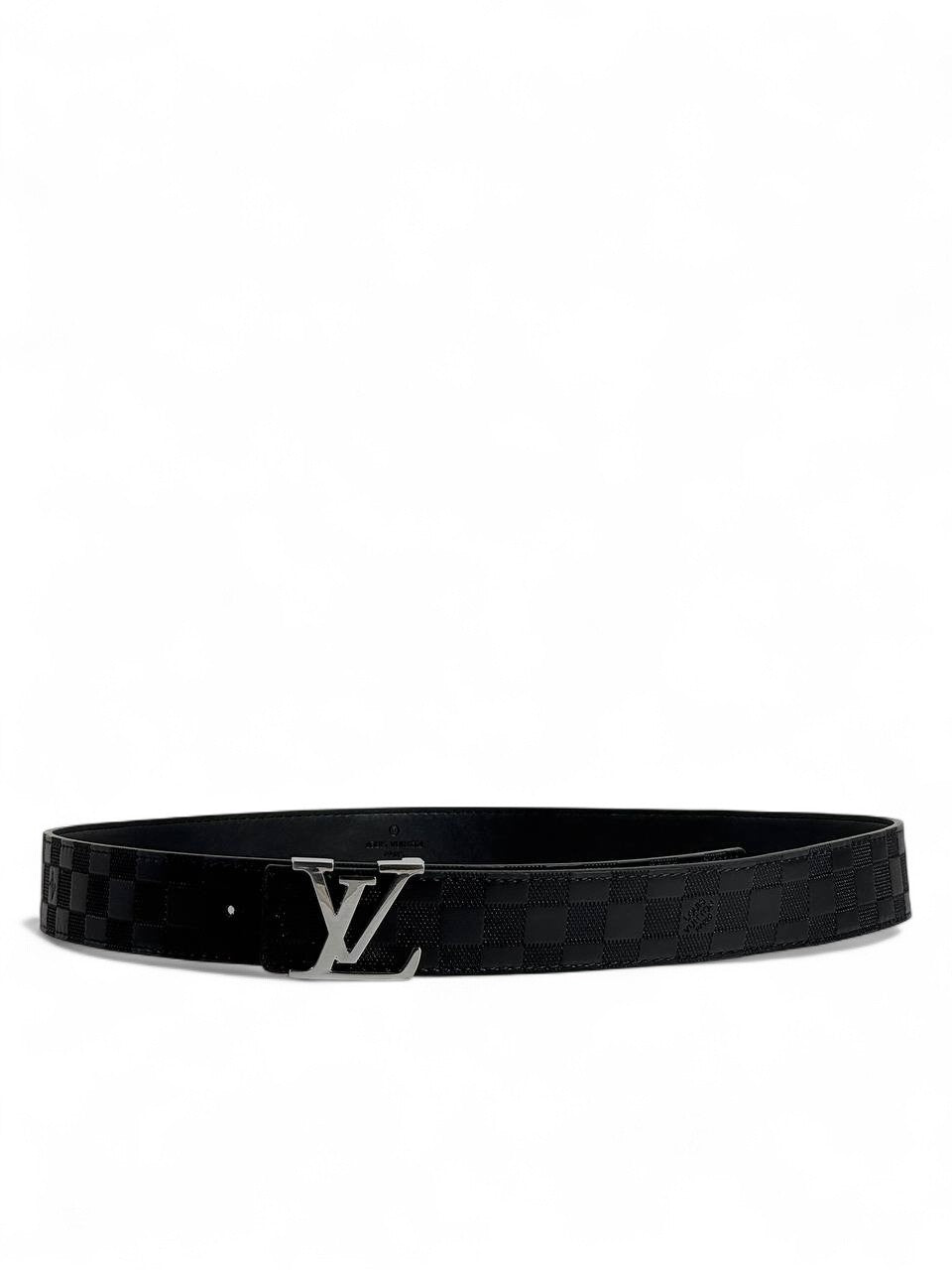 🖤 Louis Vuitton Damier Graphite Belt with Silver LV Buckle — 125 cm | Iconic Luxury ✨