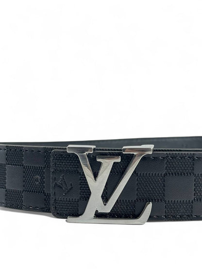 🖤 Louis Vuitton Damier Graphite Belt with Silver LV Buckle — 125 cm | Iconic Luxury ✨