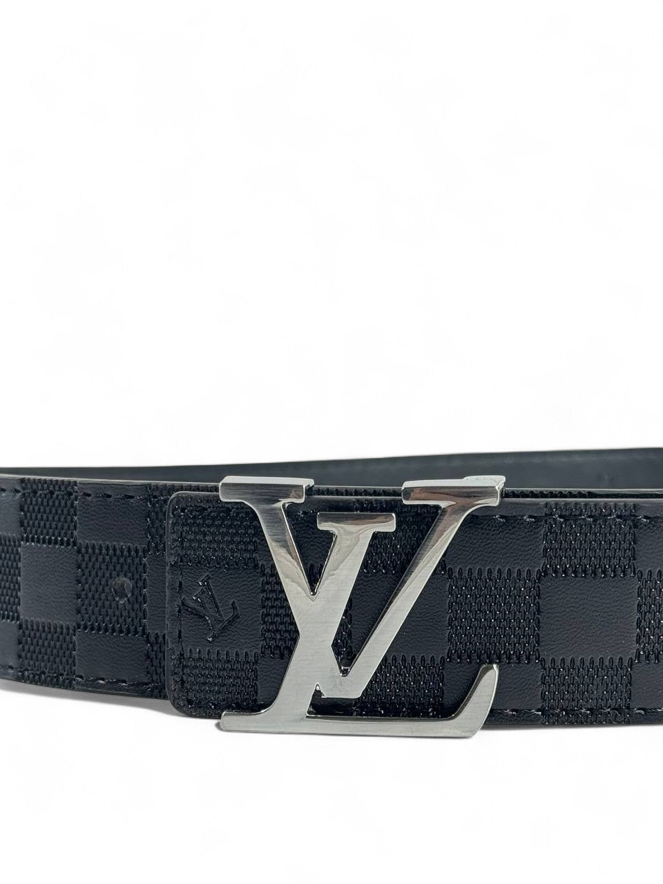 🖤 Louis Vuitton Damier Graphite Belt with Silver LV Buckle — 125 cm | Iconic Luxury ✨