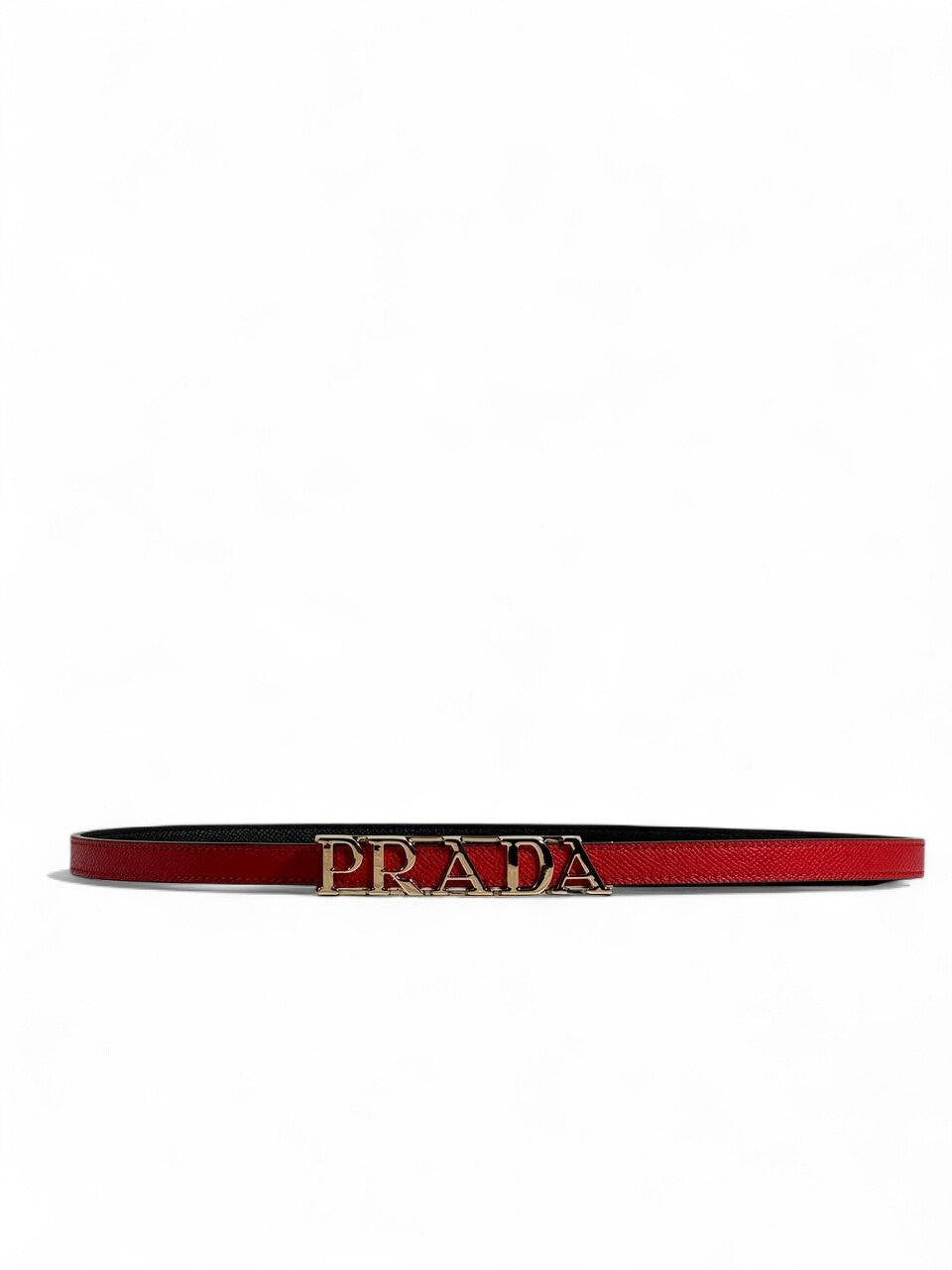 🔥 Prada Red Leather Logo Belt — 90 cm | Bold Italian Elegance 🇮🇹