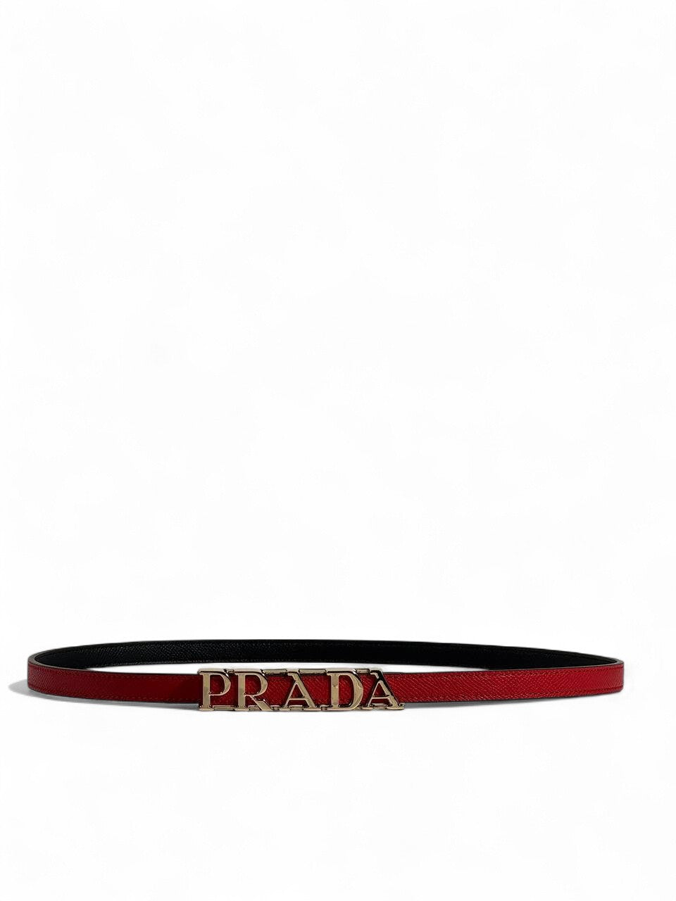 🔥 Prada Red Leather Logo Belt — 90 cm | Bold Italian Elegance 🇮🇹