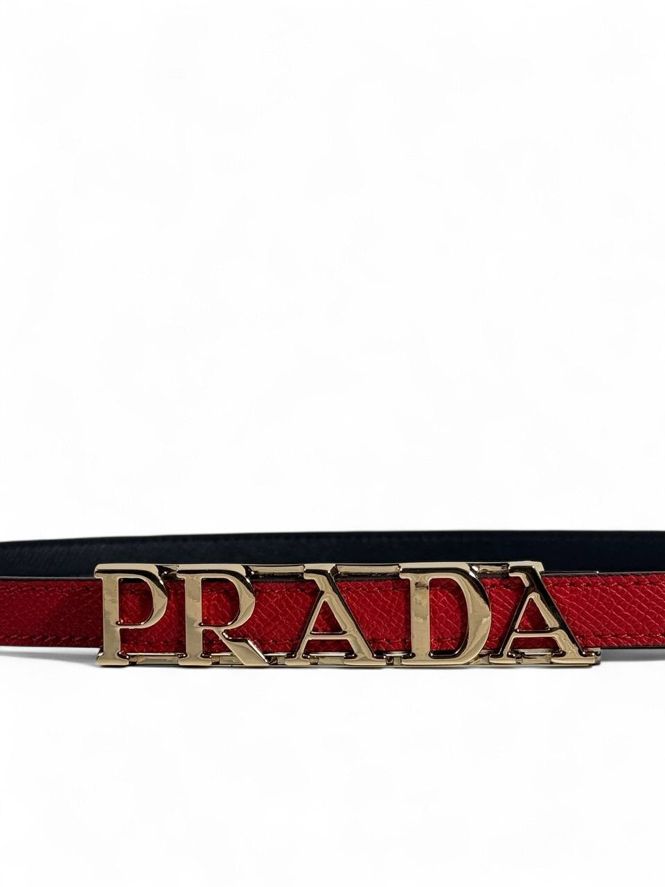 🔥 Prada Red Leather Logo Belt — 90 cm | Bold Italian Elegance 🇮🇹