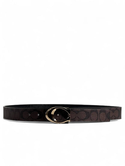 Coach Double-Face Signature "C" Buckle Belt 🖤🤎 – 120cm