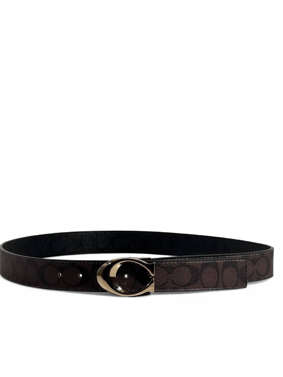 Coach Double-Face Signature "C" Buckle Belt 🖤🤎 – 120cm