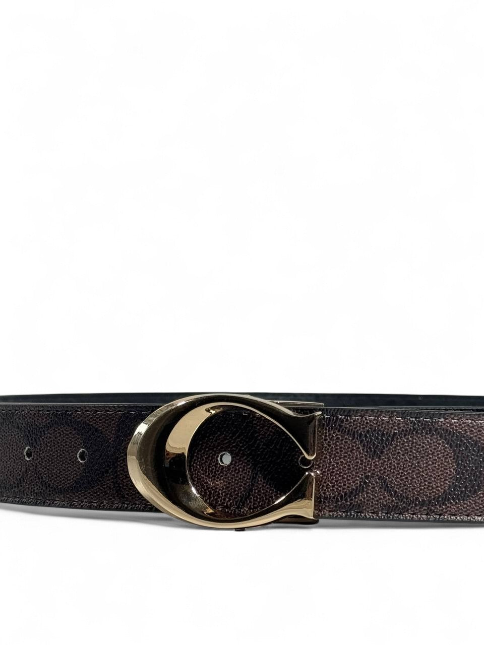 Coach Double-Face Signature "C" Buckle Belt 🖤🤎 – 120cm