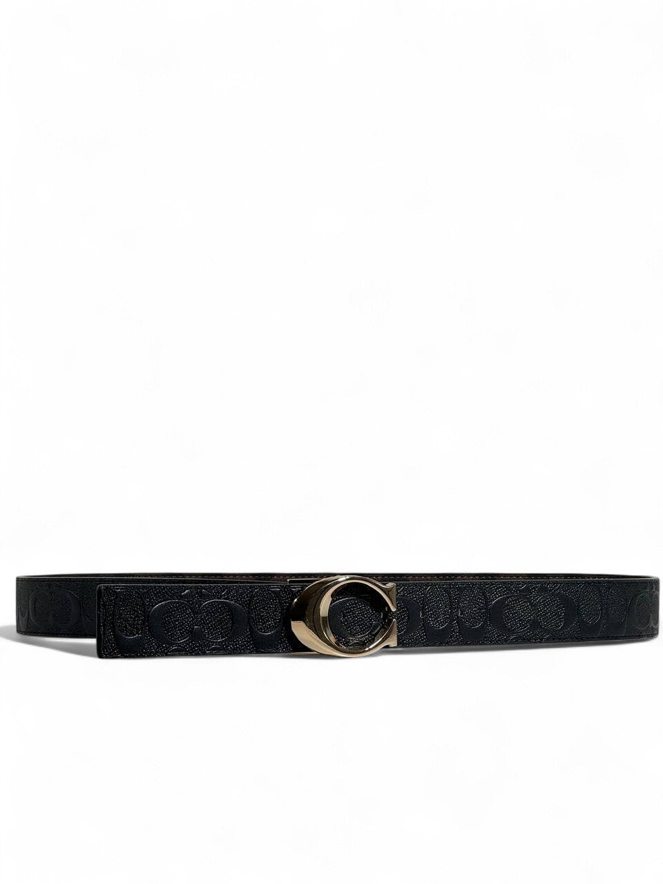 Coach Double-Face Signature "C" Buckle Belt 🖤🤎 – 120cm