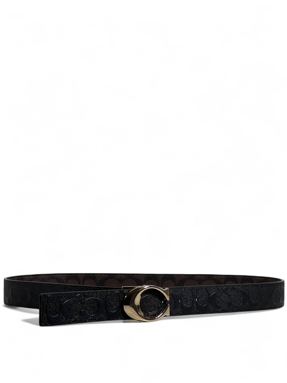 Coach Double-Face Signature "C" Buckle Belt 🖤🤎 – 120cm